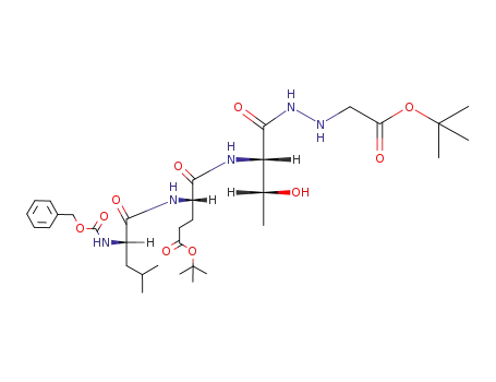 Molecular Structure of 646532-81-2 (L-Threonine, N-[(phenylmethoxy)carbonyl]-L-leucyl-L-a-glutamyl-,
2-(1,1-dimethylethyl) ester,
3-[2-[2-(1,1-dimethylethoxy)-2-oxoethyl]hydrazide])