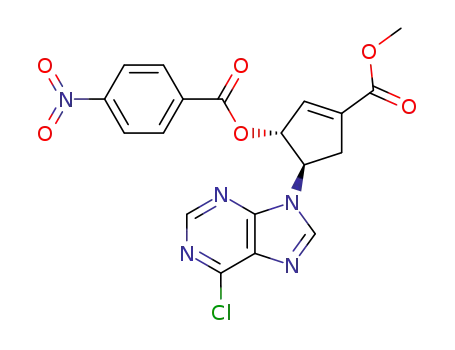 1-Cyclopentene-1-carboxylic acid,
4-(6-chloro-9H-purin-9-yl)-3-[(4-nitrobenzoyl)oxy]-, methyl ester,
(3R,4R)-