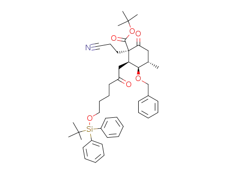 (1R,2S,3R,4S)-tert-butyl 3-benzyloxy-2-(6-(tert-butyldiphenylsilyloxy)-2-oxohexyl)-1-(2-cyanoethyl)-4-methyl-6-oxocyclohexanecarboxylate
