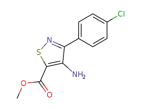 Molecular Structure of 82424-59-7 (5-Isothiazolecarboxylic acid, 4-amino-3-(4-chlorophenyl)-, methyl ester)