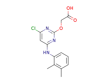 Molecular Structure of 86627-27-2 (Acetic acid, [[4-chloro-6-[(2,3-dimethylphenyl)amino]-2-pyrimidinyl]oxy]-)