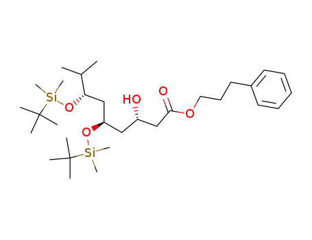 3-phenylpropyl (3S<sup>*</sup>,5R<sup>*</sup>,7S<sup>*</sup>)-5,7-bis(tert-butyldimethylsiloxy)-3-hydroxy-8-methylnonanoate