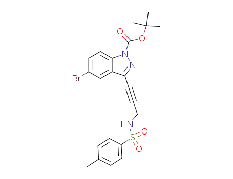 5-bromo-3-[3-(toluene-4-sulfonylamino)-prop-1-ynyl]-indazole-1-carboxylic acid tert-butyl ester