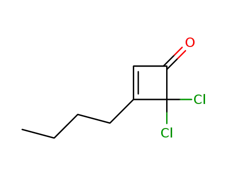 Molecular Structure of 72284-70-9 (2-Cyclobuten-1-one, 3-butyl-4,4-dichloro-)