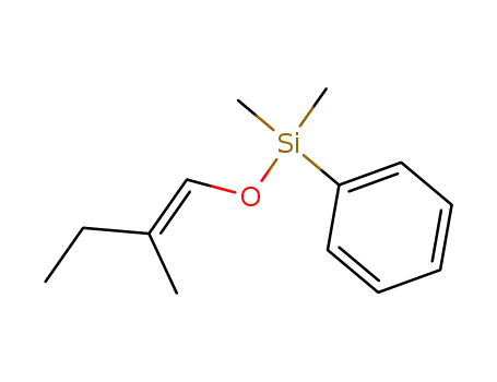 Molecular Structure of 90121-90-7 (Silane, dimethyl[(2-methyl-1-butenyl)oxy]phenyl-, (E)-)