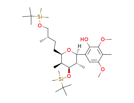 6-{(2R,3S,4S,5S,6R)-4-(tert-Butyl-dimethyl-silanyloxy)-6-[(S)-4-(tert-butyl-dimethyl-silanyloxy)-3-methyl-butyl]-3,5-dimethyl-tetrahydro-pyran-2-yl}-2,4-dimethoxy-3-methyl-phenol
