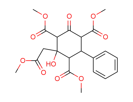 Molecular Structure of 21712-91-4 (tetramethyl 2-carboxymethyl-2-hydroxy-4-oxo-6-phenyl-1,3,5-cyclohexanetricarboxylic acid ester)