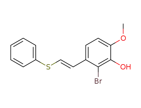 Phenol, 2-bromo-6-methoxy-3-[2-(phenylthio)ethenyl]-, (E)-