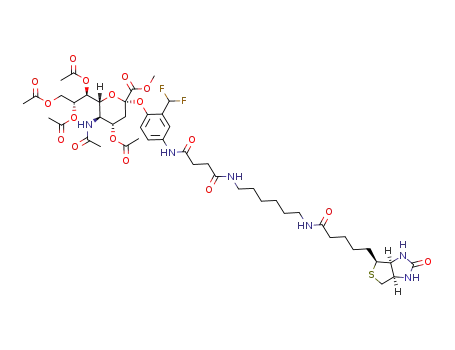 4-acetoxy-5-(acetylamino)-2-[2-(difluoromethyl)-4-(3-{6-[5-(2-oxohexahydrothieno[3,4-d]imidazol-6-yl)pentanoylamino]hexylcarbamoyl}propionylamino)phenoxy]-6-(1,2,3-triacetoxypropyl)tetrahydropyran-2-carboxylic acid methyl ester