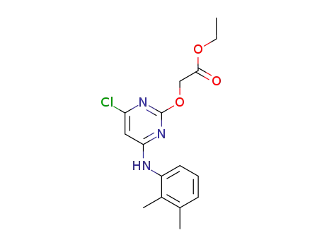 Molecular Structure of 86627-26-1 (Acetic acid, [[4-chloro-6-[(2,3-dimethylphenyl)amino]-2-pyrimidinyl]oxy]-,
ethyl ester)