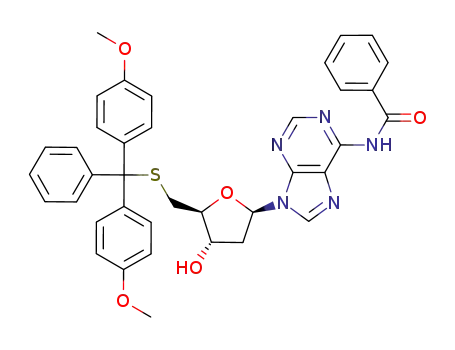 Adenosine,
N-benzoyl-5'-S-[bis(4-methoxyphenyl)phenylmethyl]-2'-deoxy-5'-thio-