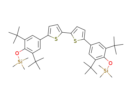 Molecular Structure of 121846-84-2 (Silane,
[[2,2'-bithiophene]-5,5'-diylbis[[2,6-bis(1,1-dimethylethyl)-4,1-phenylene]
oxy]]bis[trimethyl-)