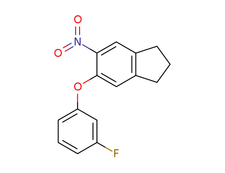 Molecular Structure of 75369-99-2 (5-(3-Fluoro-phenoxy)-6-nitro-indan)