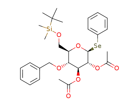 phenyl 2,3-di-O-acetyl-4-O-benzyl-6-O-t-butyldimethylsilyl-β-D-selenoglucopyranoside