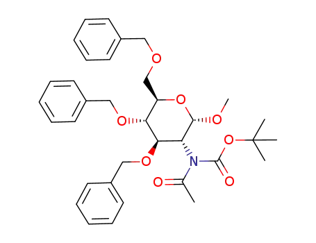 methyl 2-deoxy-3,4,6-tri-O-benzyl-2-(N-acetyl-N-tert-butyloxycarbonylamino)-α-D-glucopyranoside