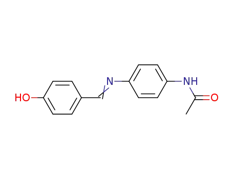 Molecular Structure of 103912-30-7 (Acetamide, N-[4-[[(4-hydroxyphenyl)methylene]amino]phenyl]-)
