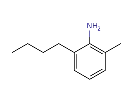 Molecular Structure of 153405-18-6 (Benzenamine,  2-butyl-6-methyl-)