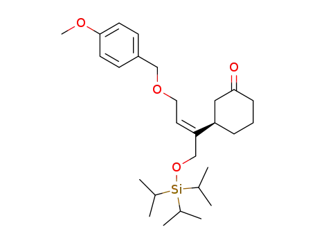 Molecular Structure of 482351-10-0 ((3R)-3-[(1E)-3-[(4-methoxyphenyl)methoxy]-1-[[[tris-(1-methylethyl)silyl]oxy]methyl]-1-propenyl]cyclohexanone)