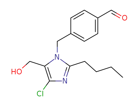 Molecular Structure of 114773-11-4 (1-(4-formylbenzyl)-2-butyl-4-chloro-5-hydroxymethylimidazole)
