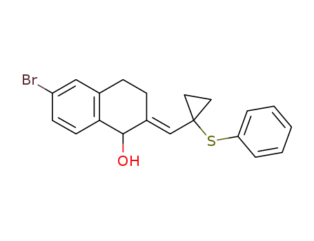 6-Bromo-2-[1-(1-phenylsulfanyl-cyclopropyl)-meth-(E)-ylidene]-1,2,3,4-tetrahydro-naphthalen-1-ol