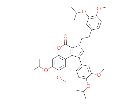 [1]Benzopyrano[3,4-b]pyrrol-4(3H)-one,
8-methoxy-1-[3-methoxy-4-(1-methylethoxy)phenyl]-3-[2-[4-methoxy-3-(1
-methylethoxy)phenyl]ethyl]-7-(1-methylethoxy)-