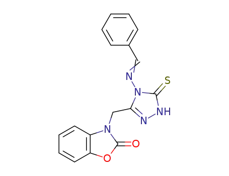 3-[(4-{[phenylmethylidene]amino}-5-thioxo-1,2,4-triazol-3-yl)methyl]-2(3H)-benzoxazolone