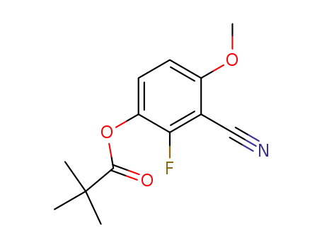 Molecular Structure of 231621-29-7 (2-fluoro-6-methoxy-3-pivaloylbenzonitrile)