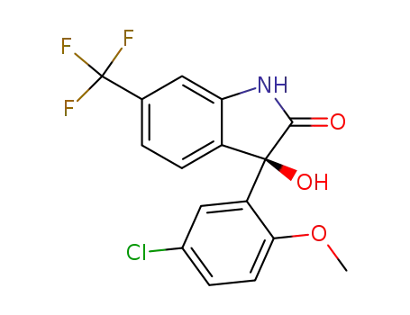 (-)-3-(5-chloro-2-methoxyphenyl)-1,3-dihydro-3-hydroxy-6-(trifluoromethyl)-2H-indol-2-one