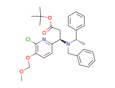(R)-3-[Benzyl-((S)-1-phenyl-ethyl)-amino]-3-(6-chloro-5-methoxymethoxy-pyridin-2-yl)-propionic acid tert-butyl ester