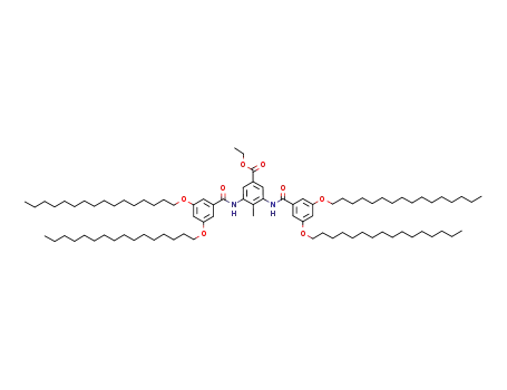Molecular Structure of 462660-44-2 (Benzoic acid, 3,5-bis[[3,5-bis(hexadecyloxy)benzoyl]amino]-4-methyl-,
ethyl ester)