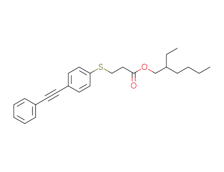Molecular Structure of 881664-11-5 (Propanoic acid, 3-[[4-(phenylethynyl)phenyl]thio]-, 2-ethylhexyl ester)