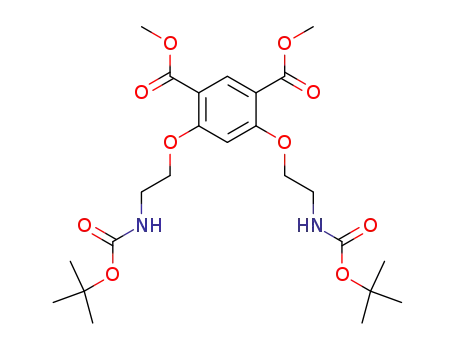 Molecular Structure of 898809-04-6 (1,3-Benzenedicarboxylic acid,
4,6-bis[2-[[(1,1-dimethylethoxy)carbonyl]amino]ethoxy]-, dimethyl ester)