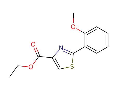 Molecular Structure of 115299-16-6 (2-(2-METHOXY-PHENYL)-THIAZOLE-4-CARBOXYLIC ACID ETHYL ESTER)
