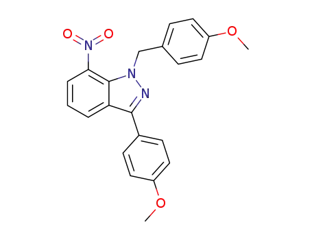 1H-Indazole, 3-(4-methoxyphenyl)-1-[(4-methoxyphenyl)methyl]-7-nitro-