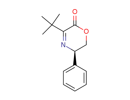 Molecular Structure of 175226-69-4 (2H-1,4-Oxazin-2-one, 3-(1,1-dimethylethyl)-5,6-dihydro-5-phenyl-, (R)-)