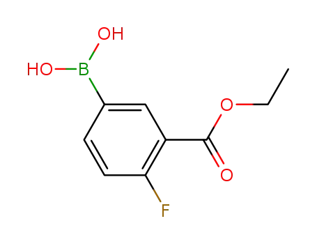 Molecular Structure of 874219-36-0 (3-ETHOXYCARBONYL-4-FLUOROPHENYLBORONIC ACID)