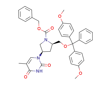 (2R,4R)-2-[Bis-(4-methoxy-phenyl)-phenyl-methoxymethyl]-4-(5-methyl-2,4-dioxo-3,4-dihydro-2H-pyrimidin-1-yl)-pyrrolidine-1-carboxylic acid benzyl ester