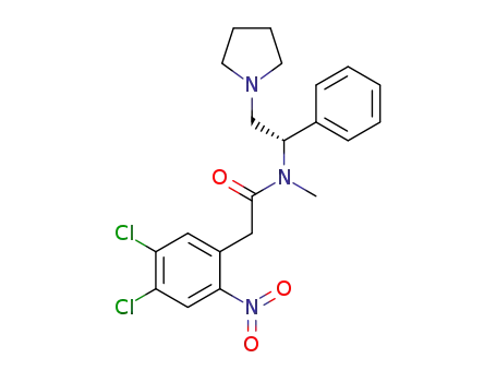 N-methyl-N-<(1S)-1-phenyl-2-(1-pyrrolidinyl)ethyl>-2-nitro-4,5-dichlorophenylacetamide