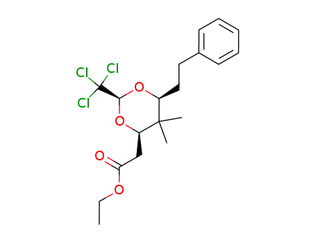 ethyl 5,5-dimethyl-c-6-phenethyl-r-2-trichloromethyl-1,3-dioxane-c-4-acetate