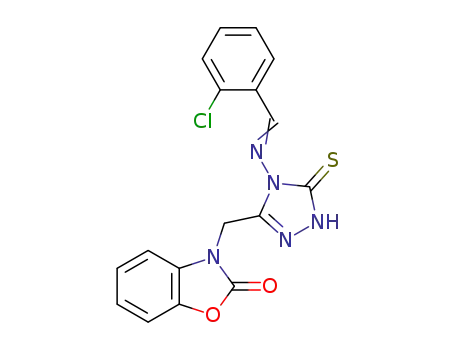 3-[(4-{[(2-chlorophenyl)methylidene]amino}-5-thioxo-1,2,4-triazol-3-yl)methyl]-2(3H)-benzoxazolone