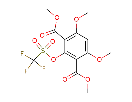 Molecular Structure of 914607-32-2 (4,6-dimethoxy-2-trifluoromethanesulfonyloxy-isophthalic acid dimethyl ester)