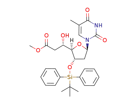 3'-O-tert-butyldiphenylsilyl-5'-C(S)-methyl ethanoate-thymidine