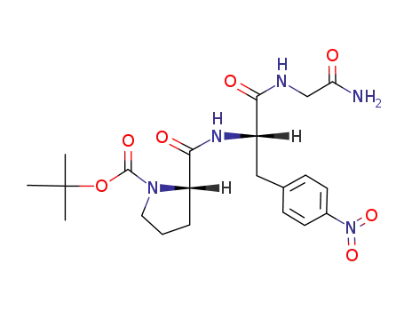 Molecular Structure of 127331-70-8 (Boc-Pro-Phe(4-NO<sub>2</sub>)-Gly-NH<sub>2</sub>)