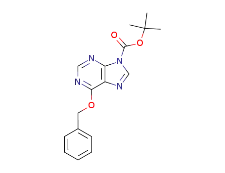 Molecular Structure of 825615-07-4 (9H-Purine-9-carboxylic acid, 6-(phenylmethoxy)-, 1,1-dimethylethyl
ester)