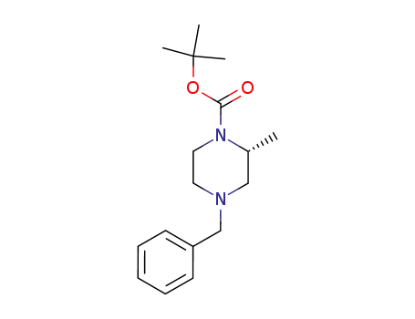 Molecular Structure of 170033-58-6 (tert-Butyl-4-benzyl-2(R)-methyl-piperazinecarboxylate)