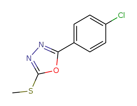 Molecular Structure of 23767-37-5 (2-(4-chloro-phenyl)-5-methylsulfanyl-[1,3,4]oxadiazole)