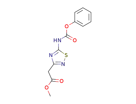 Molecular Structure of 150215-08-0 (methyl 2-(5-phenoxycarbonylamino-1,2,4-thiadiazol-3-yl)acetate)