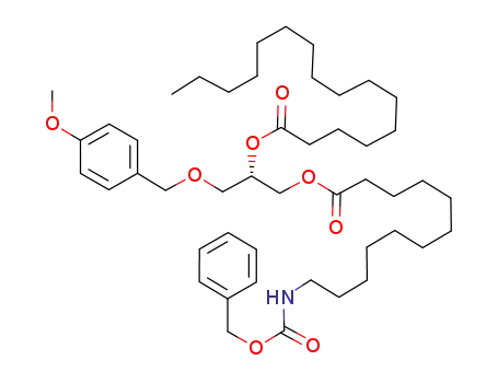 Molecular Structure of 345287-88-9 ((+)-1-O-[12-N-(benzyloxycarbonyl)aminododecanoyl]-2-O-hexadecanoyl-3-O-(4-methoxybenzyl)-sn-glycerol)