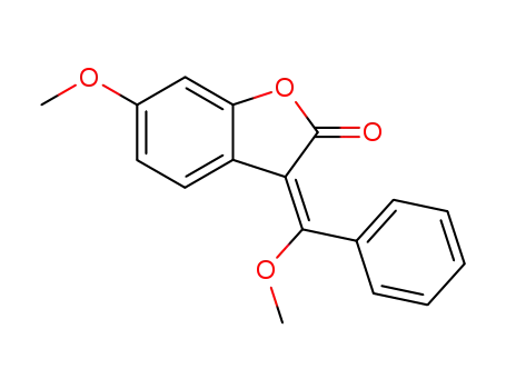 Molecular Structure of 192209-74-8 ((E)-6-methoxy-3-(α-methoxybenzyl-idene)benzo[b]furan-2(3H)-one)