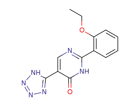 Molecular Structure of 64634-08-8 (4(1H)-Pyrimidinone, 2-(2-ethoxyphenyl)-5-(1H-tetrazol-5-yl)-)